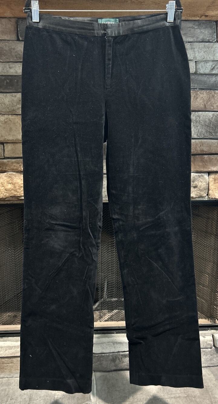 Women’s LAUREN Ralph Lauren LRL Velvet W/ Satin Waistband Pants Size 10